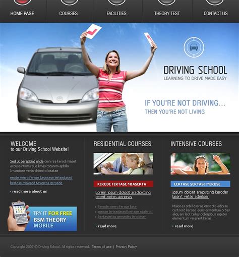 F1 Road Driving School – Website.